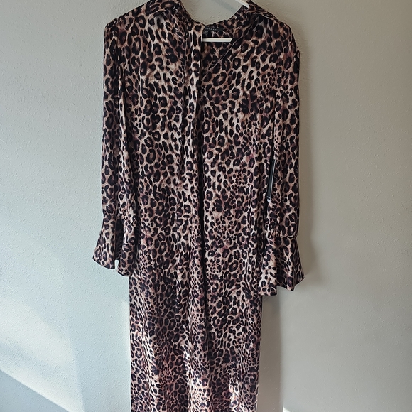 NWT Julia Jordan Brown and Black Animal Print Dress - Picture 2 of 6